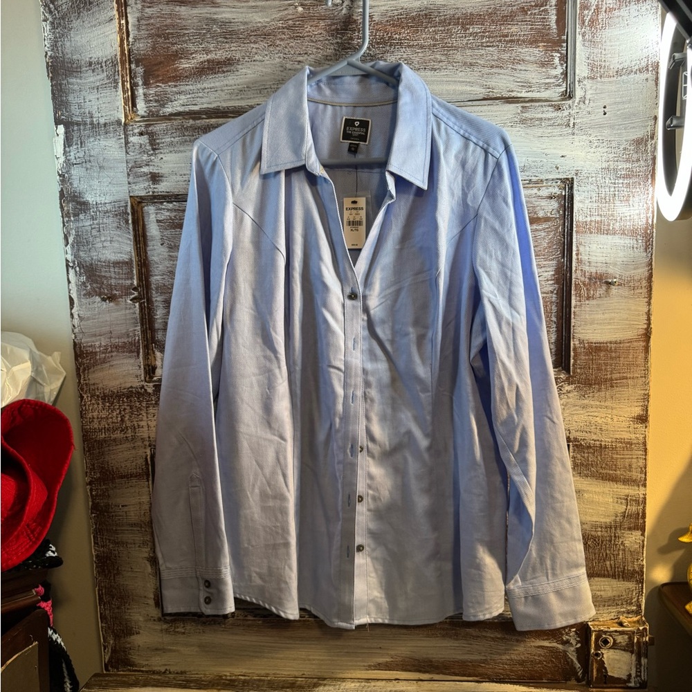 Express Sky Blue Button-Down Shirt